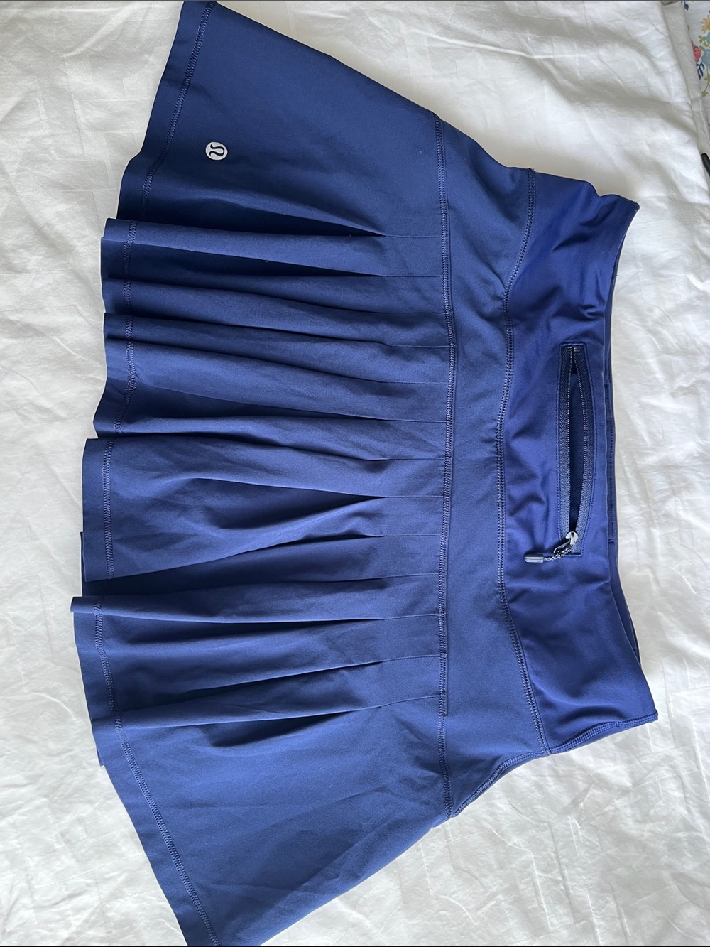 lululemon athletica Navy Pleated Athletic Skirt with Zipper Pocket